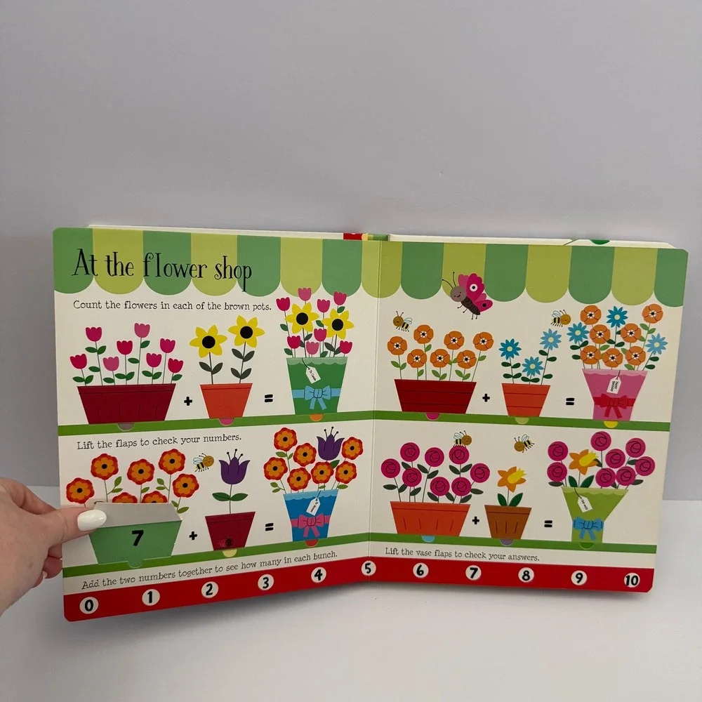 Usborne Lift-the-flap Book Set First Math Colors Numbers